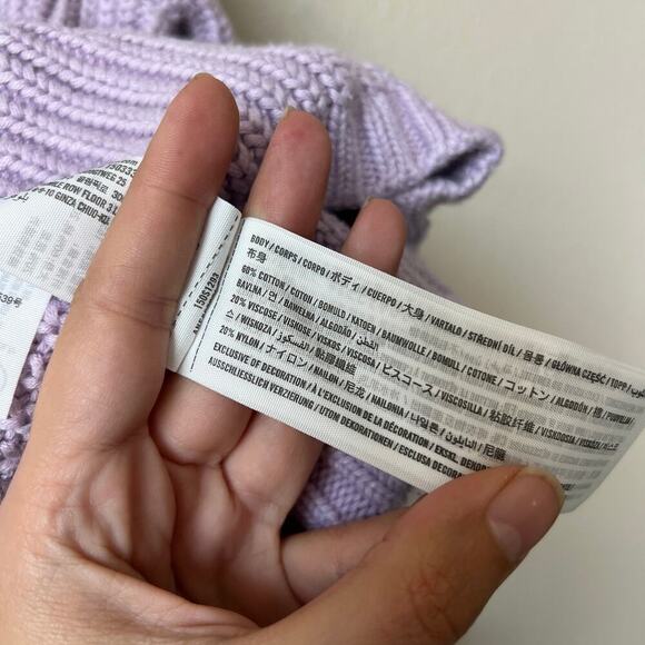 Abercrombie & Fitch Lavender Purple Chunky Knit Turtleneck Sweater Size S - Picture 4 of 5